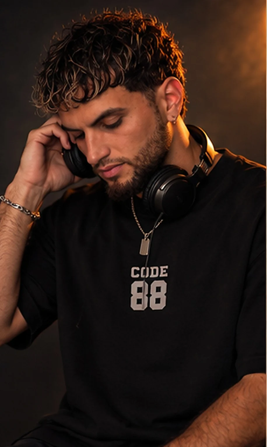 FADISM wearing headphones